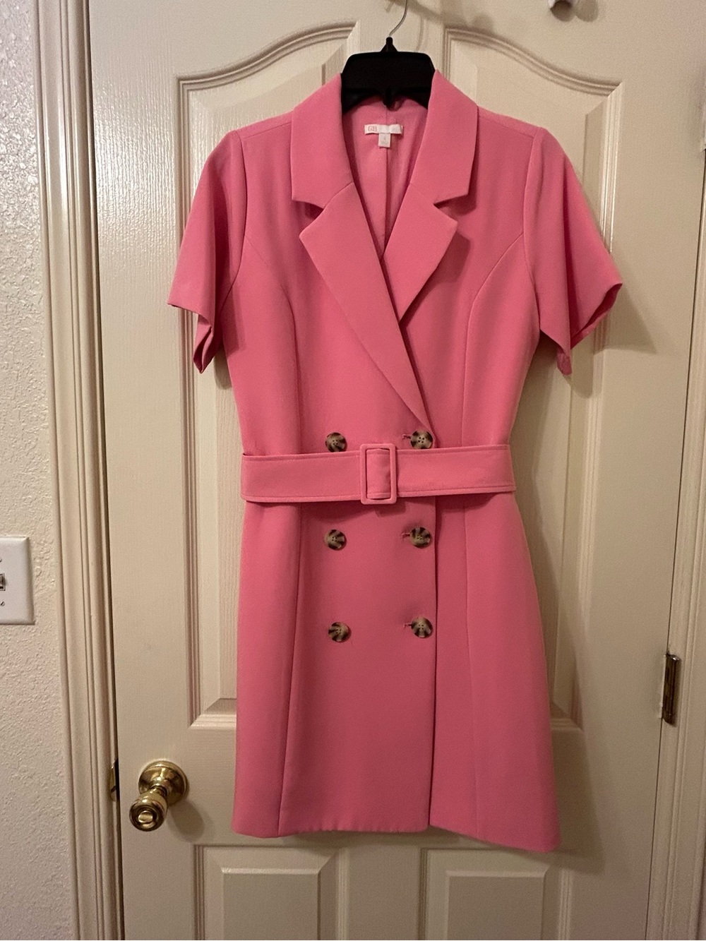 Gianni Bini Pink Structured Blazer Dress with Belted Waist